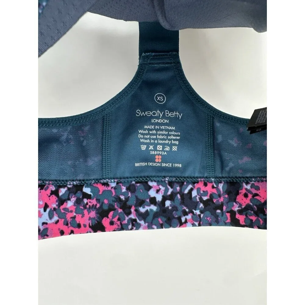 Sweaty Betty Power Medium Support Sports Bra Pink Scattered Petal XS NWOT